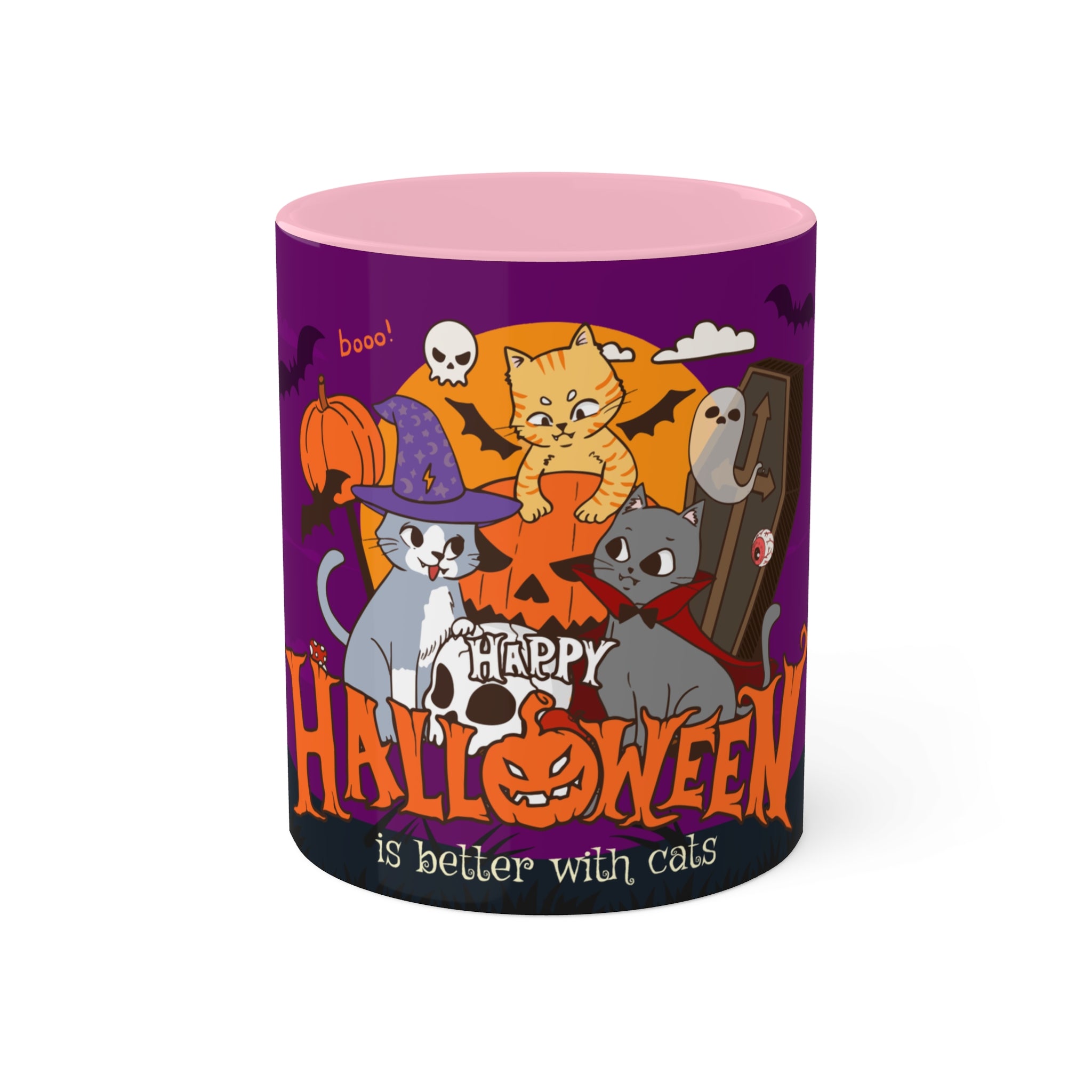 Happy Halloween is Better with Cats | Colorful Mugs